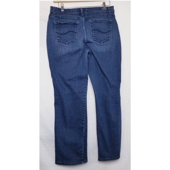Lee Jeans Straight Leg Relaxed Fit Mid Rise Women's Blue Jeans Size 14 - Picture 3 of 7